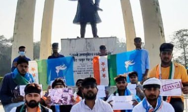 एनएसयूआई ने नोटबंदी दिवस को काला दिवस के रूप में मनाया