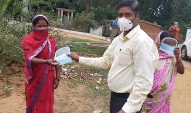 भारतीय लोक कल्याण संस्थान ने ग्रामीणों के बीच बांटे फेस सेफ्टी मास्क
