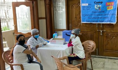 गुरुनानक भवन में दो सौ लोगों को कोविड से बचाव का टीका लगाया गया