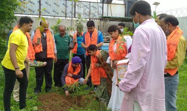 कोरोना काल में दिवंगत हुए पत्रकारों की स्मृति में साईं मंदिर में पौधारोपण