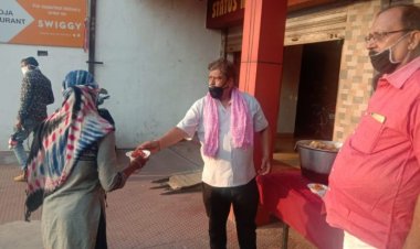 होटल पार्क ईन के सौजन्य से लाॅकडाउन में गरीबों ने उठाया लजीज व्यंजन का लुत्फ