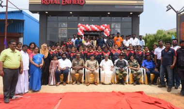राॅयल एनफ़ील्ड के सहयोग से बीएसएफ सीमा भवानी शौर्य एक्सपेडिशन ‘‘एम्पाॅवरमेंट राईड” का दल कन्याकुमारी होते हुए चेन्नई पहुंचा