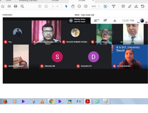 आरकेडीएफ विश्वविद्यालय में “रोजगार की संभावनाएं और इंजीनियरिंग क्षेत्र में स्टार्ट-अप पोस्ट कोविड-19” विषयक वेबीनार आयोजित