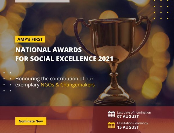 समाज सेवा के क्षेत्र में उत्कृष्ट कार्य करने वाली संस्थाओं व सामाजिक कार्यकर्ताओं को मिलेगा एएमपी का राष्ट्रीय पुरस्कार