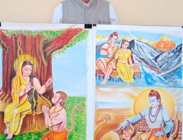अद्भुत चित्रकार हैं भगवान श्रीराम के अनन्य भक्त अमरनाथ सिंह, श्रीरामचरितमानस के मार्मिक दृश्यों के चित्रण में है महारत हासिल