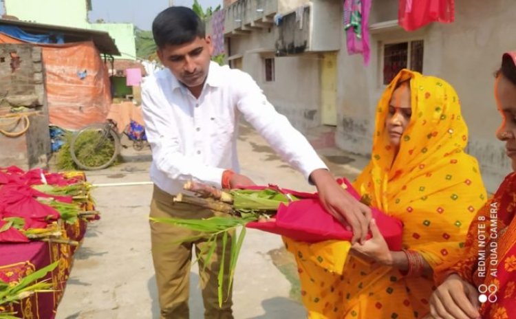 माॅ के चरणो मे 21 सुप अर्पण किया, खरना के साथ शुरू हुआ निर्जला व्रत:-ठाकुर मन्तोष सिंह