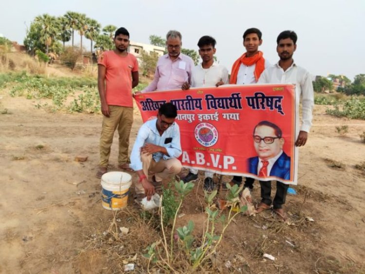 अखिल भारतीय विधार्थी परिषद के द्वारा पर्यावरण दिवस पर किया वृक्षा रोपण