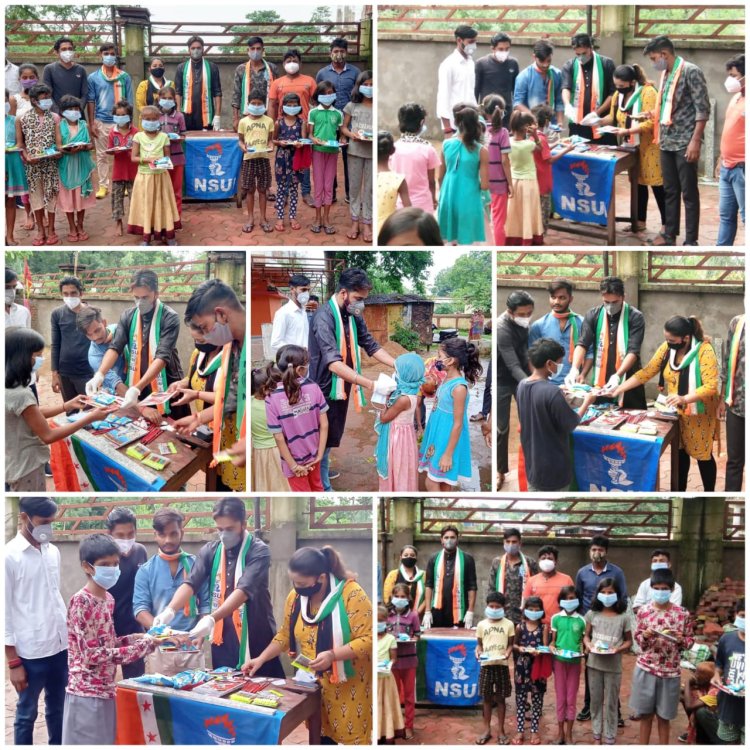 कांग्रेस की राष्ट्रीय सचिव दीपिका पांडेय सिंह के जन्मदिन पर एनएसयूआई ने बच्चों संग बांटी खुशियां