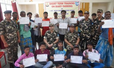 44वीं सीमा सुरक्षा बल ने कराया 6 दिवसीय डेयरी फार्मिंग प्रशिक्षण का समापन