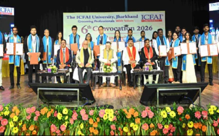 रांची में इक्फाई यूनिवर्सिटी का 6वां दीक्षांत समारोह संपन्न, 292 छात्रों को मिली डिग्री