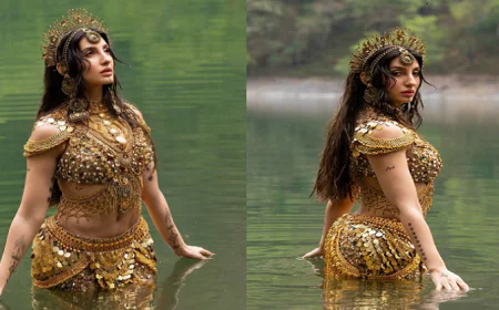 Nora Fatehi : गोल्डेन लुक में छाईं नोरा फतेही, झील में उतर रॉयल अंदाज ने लूटी महफिल, तस्वीरों ने बढ़ाया इंटरनेट का पारा