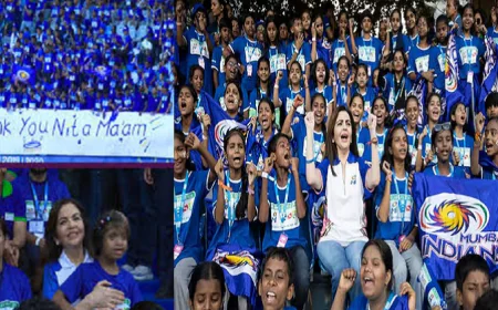 20 हजार बच्चों के शोर से गूंजा वानखेड़े, रिलायंस फाउंडेशन का ESA मैच बना खुशियों का मैदान, मैच देखने पहली बार पहुंचे 100 दृष्टिबाधित बच्चे
