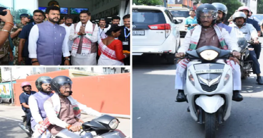 रांची पहुंचे केंद्रीय मंत्री राम मोहन नायडू, एयरपोर्ट पर कई नागरिक सुविधाओं का किया उद्घाटन, स्कूटी से किया शहर का दौरा