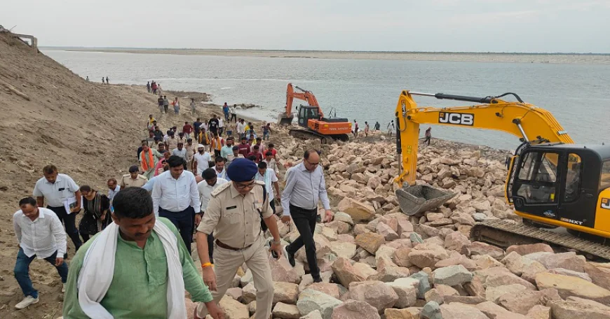 बाढ़ से पहले अलर्ट मोड में बिहार सरकार, गंगा तट पर चल रहे कार्यों का जल संसाधन विभाग के सचिव ने लिया जायजा, एक माह में काम पूरा करने का निर्देश