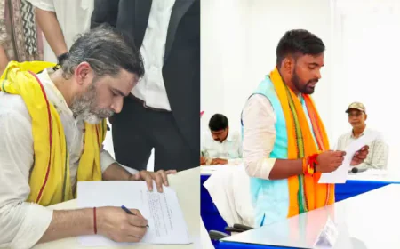 बांकीपुर विस उपचुनाव : प्रशांत किशोर और नीरज सिन्हा ने भरा नामांकन, रोड शो से दिखाया दम
