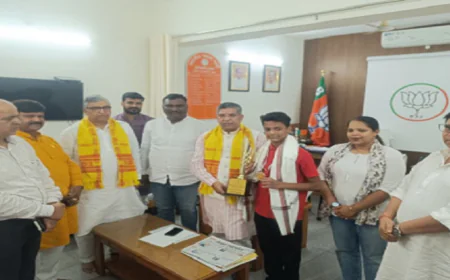युवा जिम्नास्ट पृथ्वी देव भट्टाचार्य ने किया झारखण्ड का नाम रौशन, प्रदेश बीजेपी ने किया सम्मानित