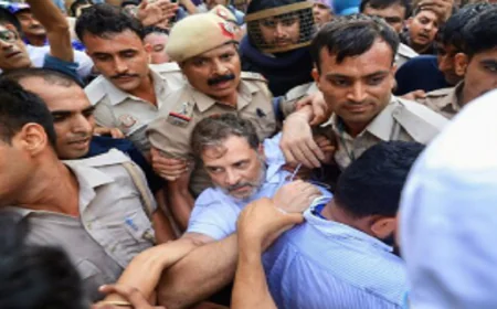 PM आवास के बाहर राहुल गांधी का हाई-वोल्टेज प्रदर्शन, हिरासत से पहले सड़क पर लेटे; अखिलेश यादव भी पहुंचे समर्थन में