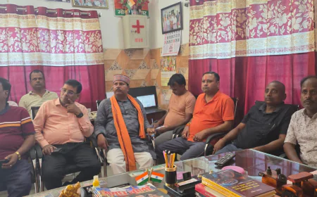 भाजपा किसान मोर्चा कार्यालय में सुना गया प्रधानमंत्री मोदी के 'मन की बात' का 136वां संस्करण