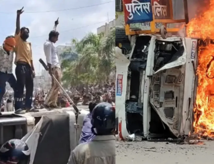 BIHAR BANDH : बिहार बंद के दौरान जमकर बवाल, पटना समेत 8 जिलों में हिंसक प्रदर्शन, सीवान-सीतामढ़ी SP घायल, सीवान में फायरिंग और छपरा में पुलिस वैन फूंकी
