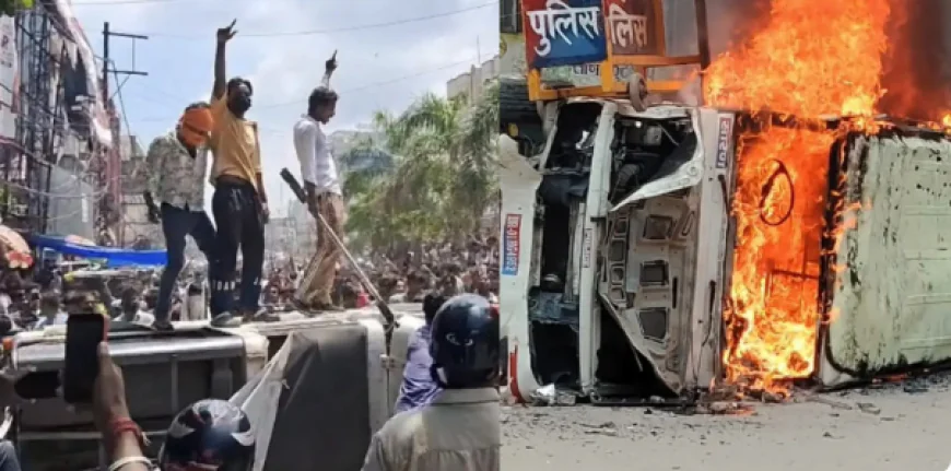 BIHAR BANDH : बिहार बंद के दौरान जमकर बवाल, पटना समेत 8 जिलों में हिंसक प्रदर्शन, सीवान-सीतामढ़ी SP घायल, सीवान में फायरिंग और छपरा में पुलिस वैन फूंकी