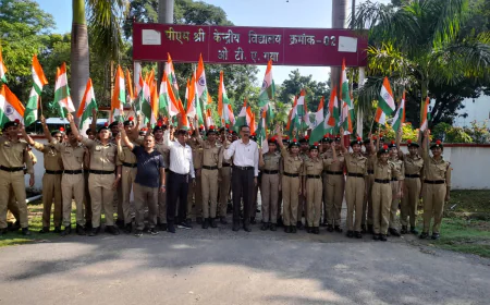 पीएम श्री केंद्रीय विद्यालय से निकली तिरंगा यात्रा, एनसीसी कैडेटों ने दिया राष्ट्रभक्ति का संदेश