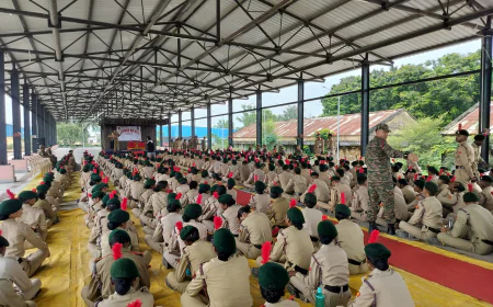 एनसीसी शिविर के छठे दिन कैडेटों ने सीखे अनुशासन और नेतृत्व के गुर