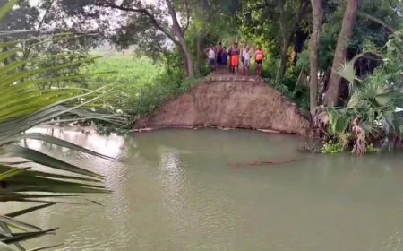 बेगूसराय में जमींदारी बांध का तटबंध टूटा, तीन पंचायतों में घुसा गंगा का पानी, मुश्किल में स्थानीय वासी