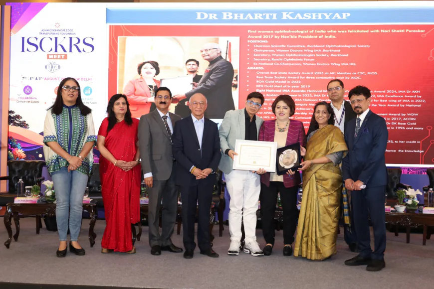 चश्मा हटाने और केराटोकोनस के लेजर उपचार में उत्कृष्ट योगदान के लिए डॉ. भारती कश्यप को मिला इसकेरस एक्सीलेंस अवार्ड