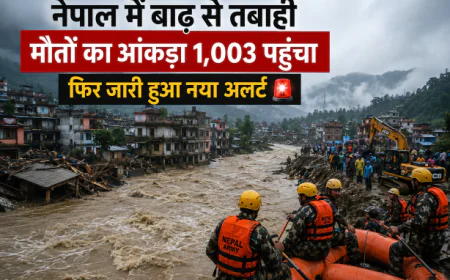 नेपाल में बाढ़ से तबाही: मौतों का आंकड़ा 1,003 पहुंचा, हजारों अब भी लापता; फिर जारी हुआ नया अलर्ट