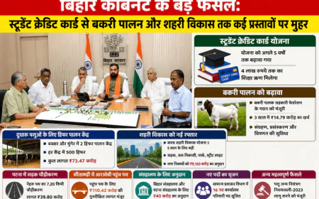 बिहार कैबिनेट के बड़े फैसले: स्टूडेंट क्रेडिट कार्ड से बकरी पालन और शहरी विकास तक कई प्रस्तावों पर मुहर