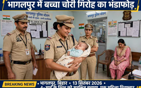 भागलपुर में बच्चा चोरी गिरोह का खुलासा, 4 महीने का मासूम सकुशल बरामद; महिला गिरफ्तार