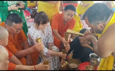 बोधगया मठ में विदेशी श्रद्धालुओं की शिव भक्ति, ताइवान-थाईलैंड के पर्यटकों ने किया रुद्राभिषेक