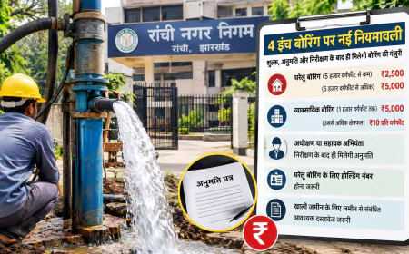 रांची में 4 इंच बोरिंग पर नई नियमावली से बढ़ी परेशानी, शुल्क और अनुमति को लेकर एसोसिएशन ने जताई आपत्ति