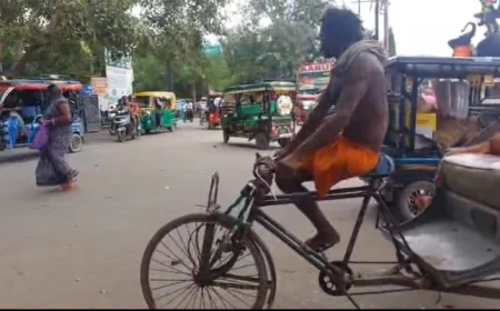 एक पैर से रिक्शा खींचकर परिवार पाल रहे संजय, बोले- भीख से बेहतर मेहनत की कमाई