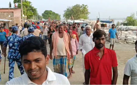 राघोपुर तटबंध पर नहीं पहुंचे मुख्यमंत्री और केंद्रीय मंत्री, बाढ़ पीड़ितों का फूटा गुस्सा; जमकर हंगामा