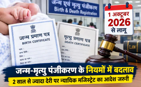1 अक्टूबर से जन्म-मृत्यु पंजीकरण के नियम बदलेंगे, 2 साल से ज्यादा देरी पर न्यायिक मजिस्ट्रेट का आदेश जरूरी