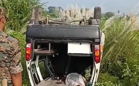 गया-राजगीर NH-82 पर तेज रफ्तार एंबुलेंस पलटी, 7 घायल; महिला समेत दो की हालत गंभीर
