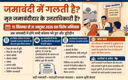 जमाबंदी में गलती या मृत पूर्वज के नाम है जमीन? 31 अक्टूबर तक सुधार और उत्तराधिकार नामांतरण का मौका
