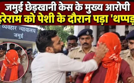 जमुई छेड़खानी मामले में मुख्य आरोपी हरेराम यादव की कोर्ट में पेशी, वकील ने जड़ा थप्पड़