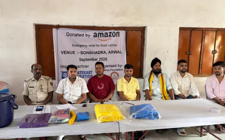 सोनभद्र में बाढ़ पीड़ित 250 परिवारों के बीच अलभ्या फाउंडेशन ने बांटी राहत सामग्री