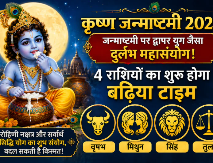 Krishna Janmashtami 2026: जन्माष्टमी पर द्वापर युग जैसा दुर्लभ महासंयोग! 4 राशियों का शुरू होगा बढिया टाइम