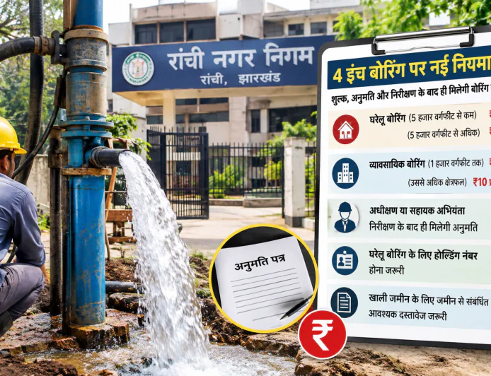 रांची में 4 इंच बोरिंग पर नई नियमावली से बढ़ी परेशानी, शुल्क और अनुमति को लेकर एसोसिएशन ने जताई आपत्ति