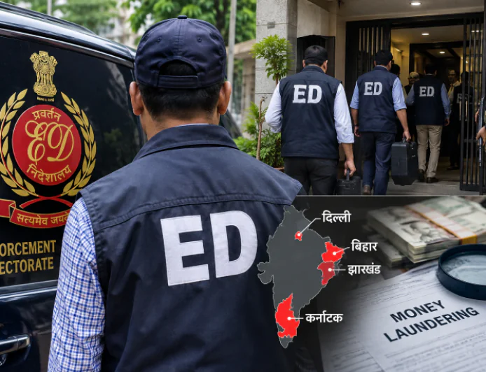 ED की बड़ी कार्रवाई: दिल्ली, बिहार, झारखंड और कर्नाटक में कई ठिकानों पर एक साथ छापेमारी