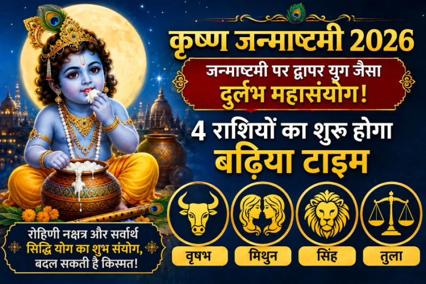 Krishna Janmashtami 2026: जन्माष्टमी पर द्वापर युग जैसा दुर्लभ महासंयोग! 4 राशियों का शुरू होगा बढिया टाइम