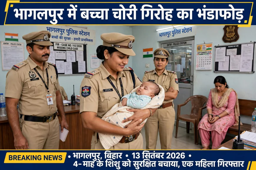 भागलपुर में बच्चा चोरी गिरोह का खुलासा, 4 महीने का मासूम सकुशल बरामद; महिला गिरफ्तार