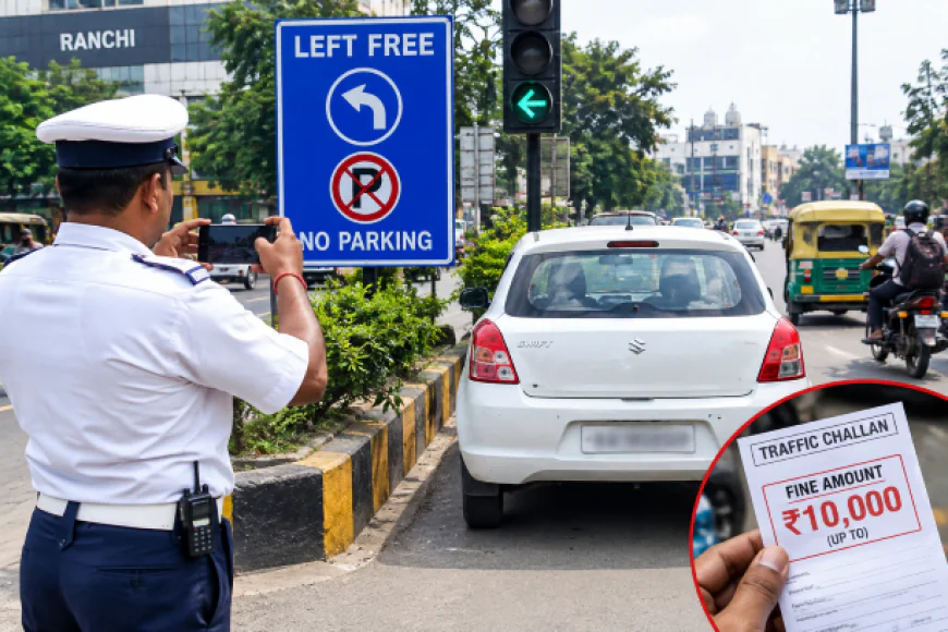 रांची में ट्रैफिक नियम तोड़ना पड़ेगा भारी, लेफ्ट फ्री में वाहन खड़ा किया तो 10 हजार तक चालान; ट्रैफिक पुलिस का एक्शन प्लान