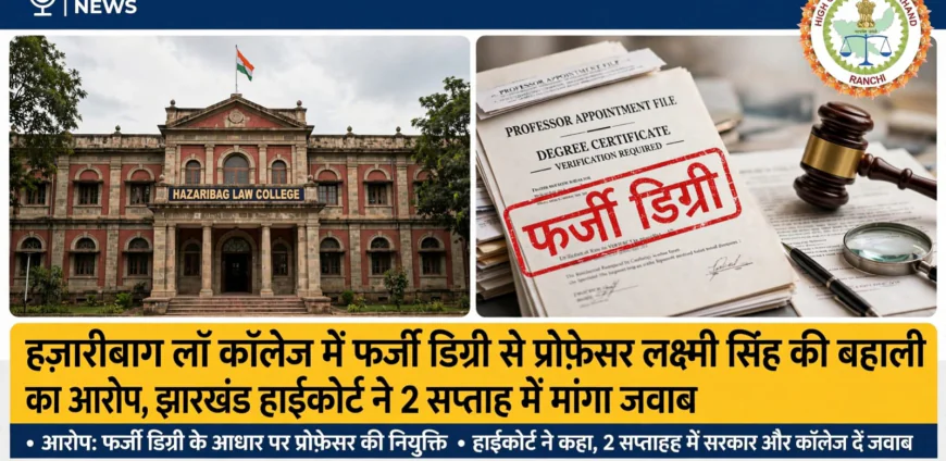 हजारीबाग लॉ कॉलेज में प्रोफेसर की नियुक्ति पर सवाल, फर्जी डिग्री के आरोप पर हाईकोर्ट ने मांगा 2 सप्ताह में जवाब
