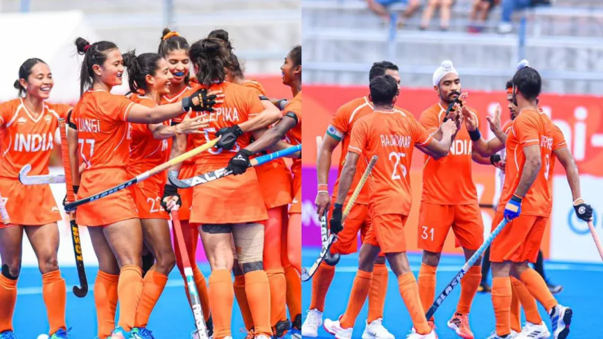 एशियन गेम्स में भारतीय हॉकी टीमों ने पहनी भगवा जर्सी, ओपनिंग मैच में दिखा नया रंग