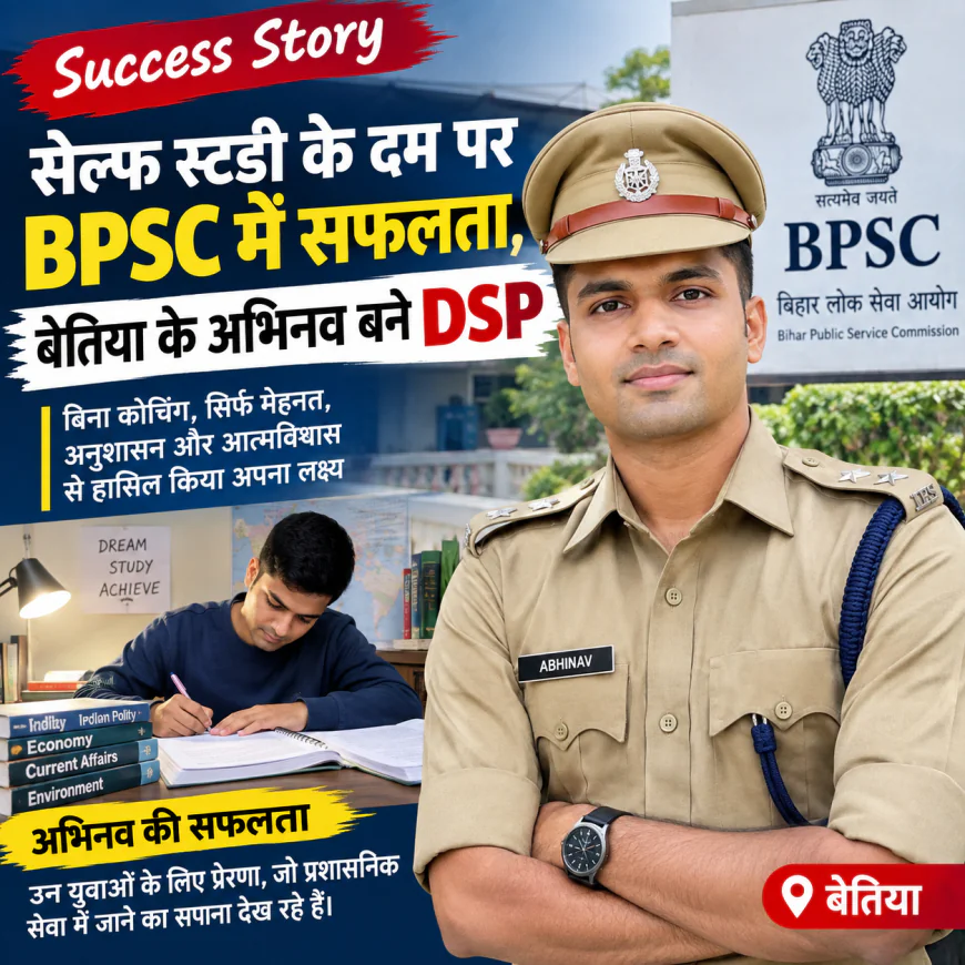 सेल्फ स्टडी के दम पर BPSC में सफलता, बेतिया के अभिनव बने DSP