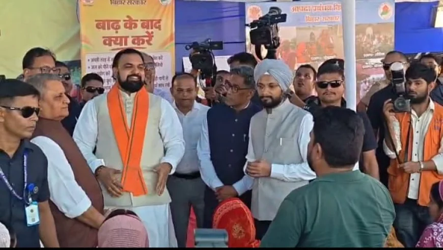 बेतिया में CM के सामने बाढ़ पीड़ितों का हंगामा, सांसद-विधायक के खिलाफ नारेबाजी; सांसद की गाड़ी पर फेंका गोबर